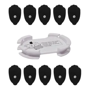 10 Pads (5pairs) Tens Electrodes Replacements Pads for Tens Unit Snap Tens Unit Electrodes & Pad Wires Holder