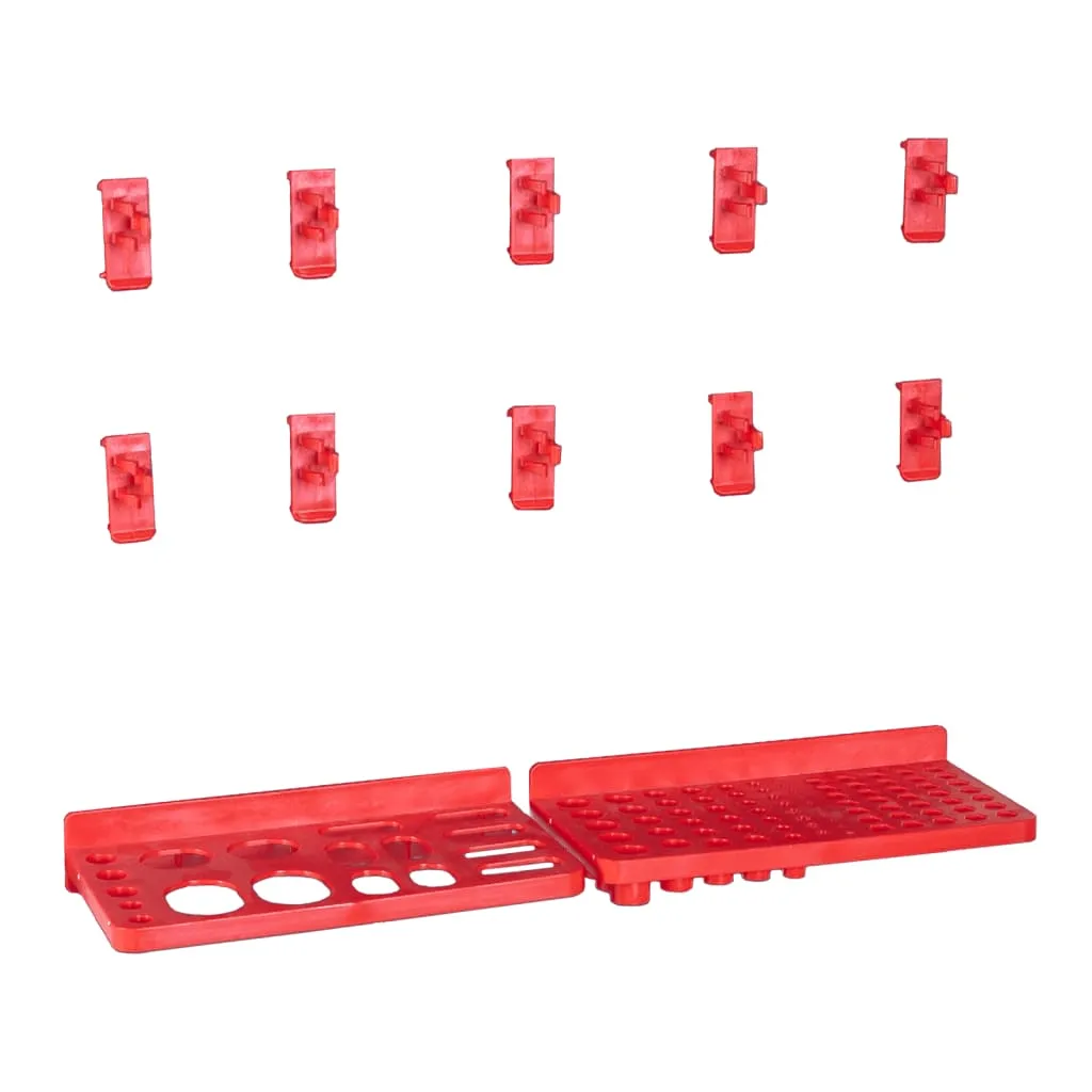 103 Piece Storage Bin Kit with Wall Panels Red and Black