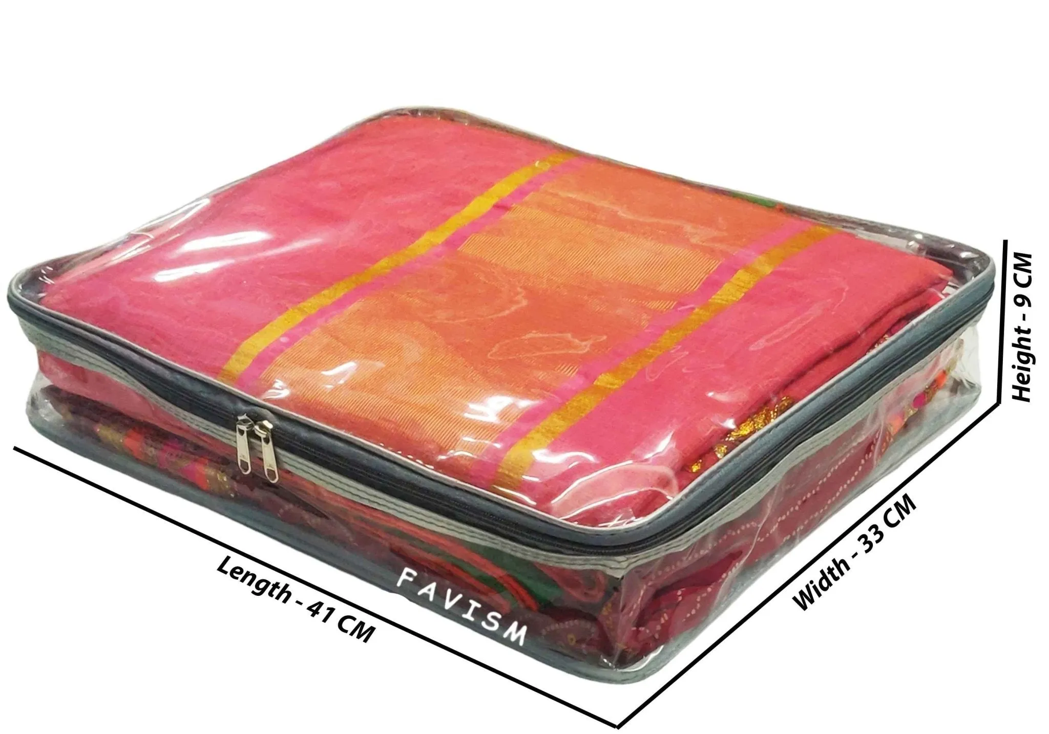 2.5" full transparent saree cover | garment cover pack of 3 pcs.