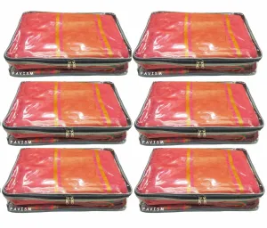 2.5" full transparent saree cover | wardrobe storage pack of 6 pcs.