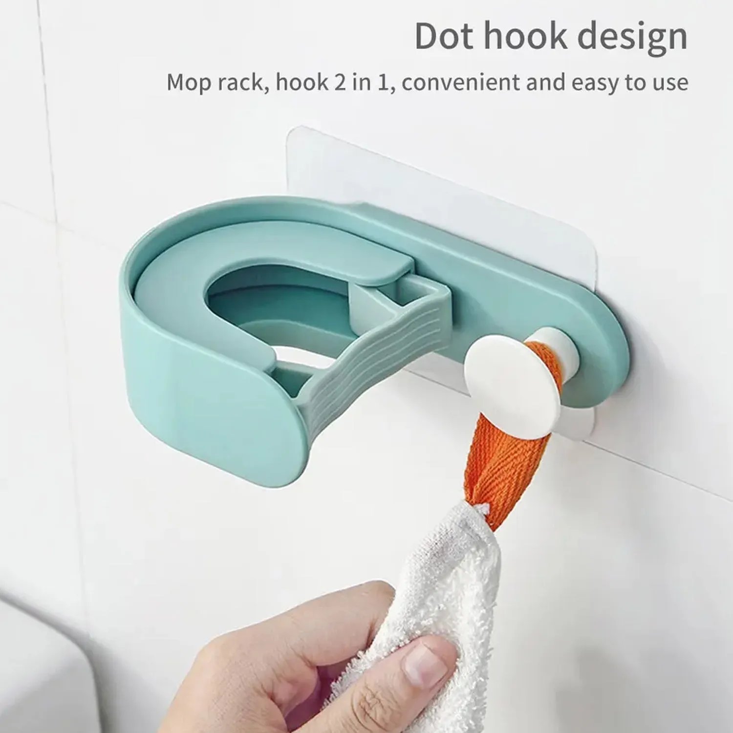 7682 Wall Mounted Mop Holder Brush Broom Hanger Self Adhesive Broom Clip Hanging Holder Clean Tool Mop