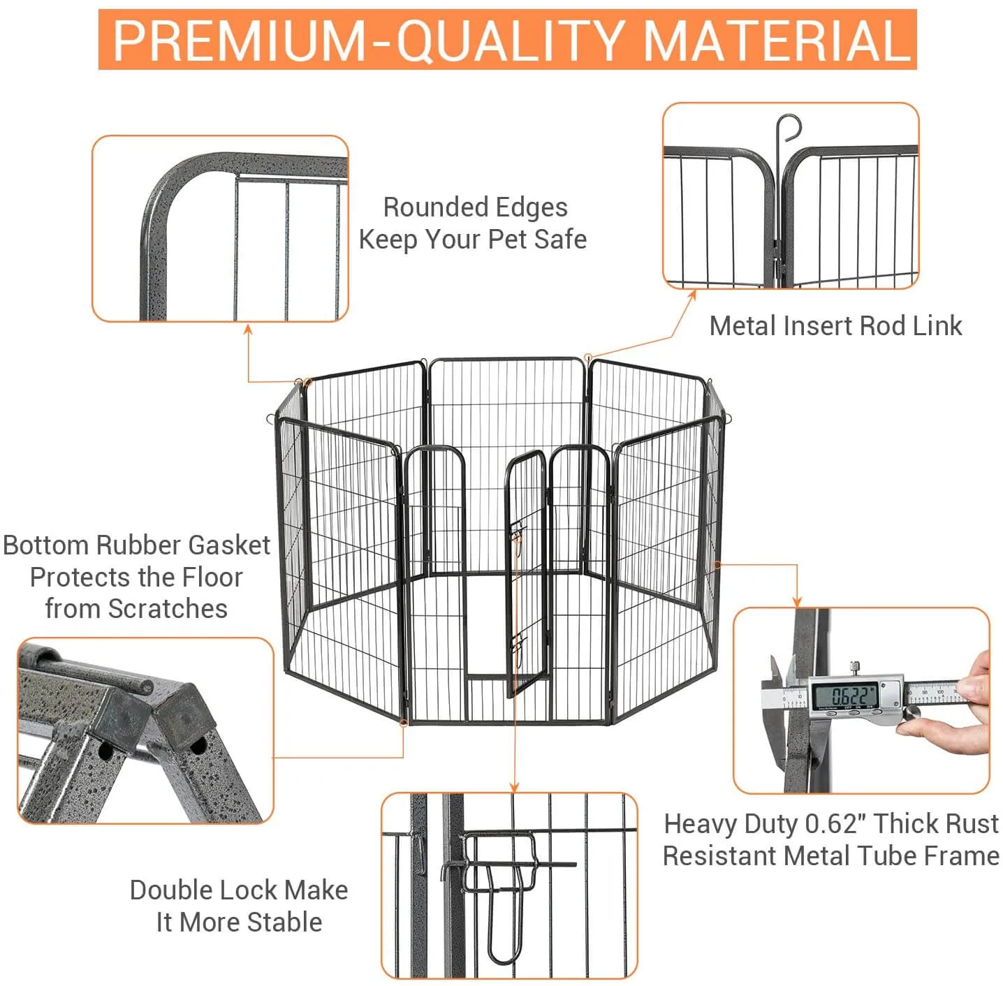 8 Panel Pet Playpen 100cm