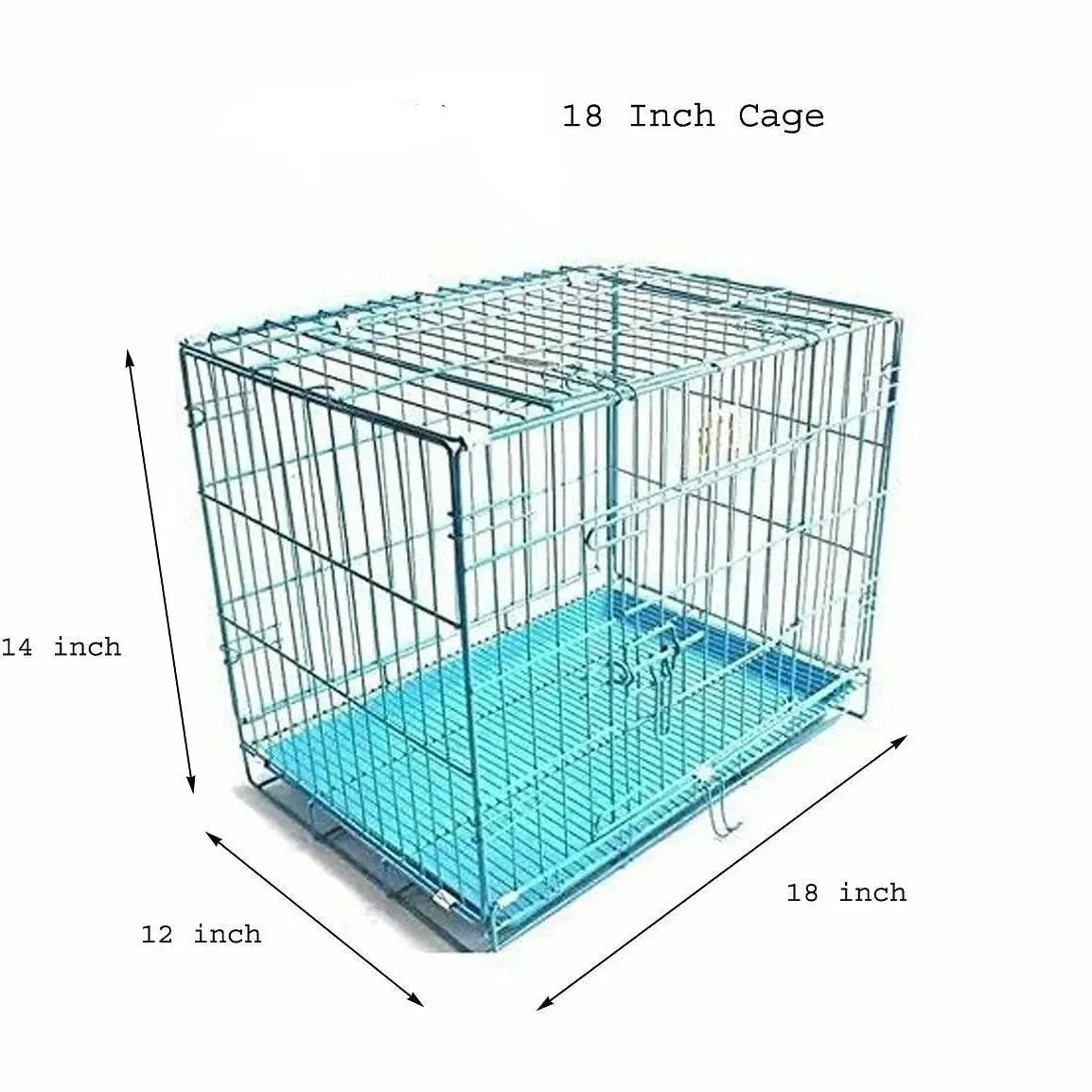 Adidog Imported Dog Cage With Removable Tray Blue 18 Inch  1 no.