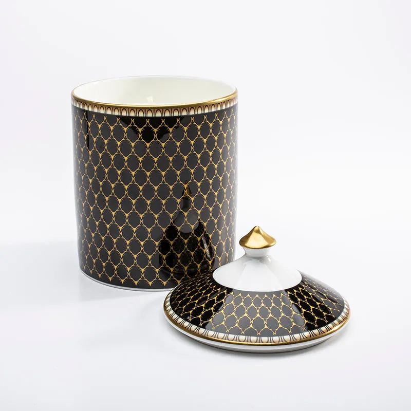 Antler Trellis Black Oud Lidded Candle