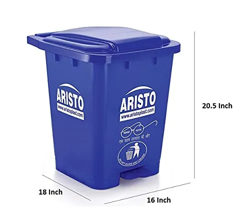 ARISTO Plastic Pedal Garbage Waste Dustbin 45 LTR (Green/Blue)