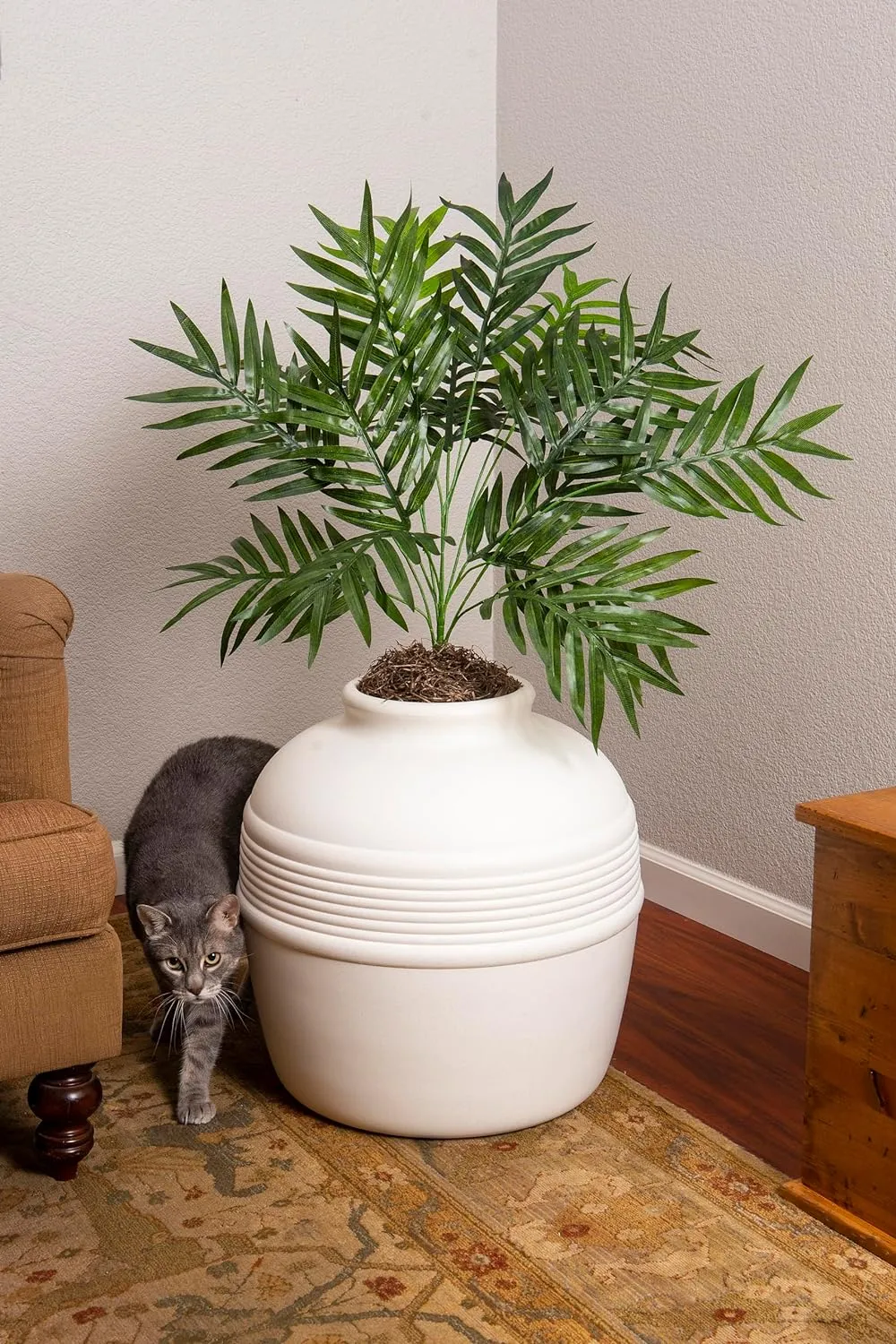 Artificial Plants & Enclosed Cat Planter Litter Box