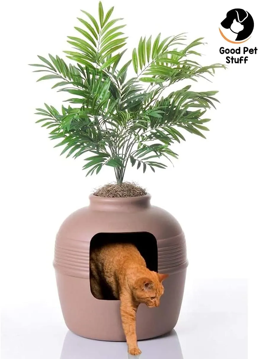 Artificial Plants & Enclosed Cat Planter Litter Box