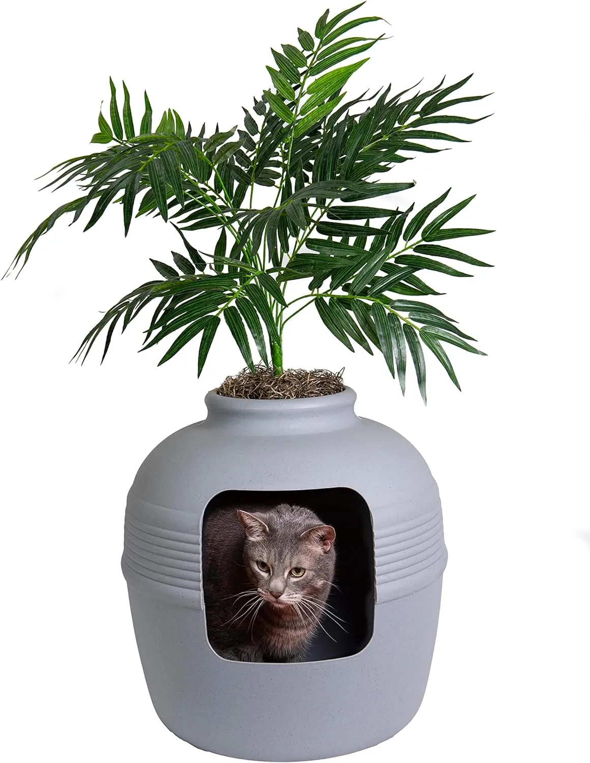 Artificial Plants & Enclosed Cat Planter Litter Box