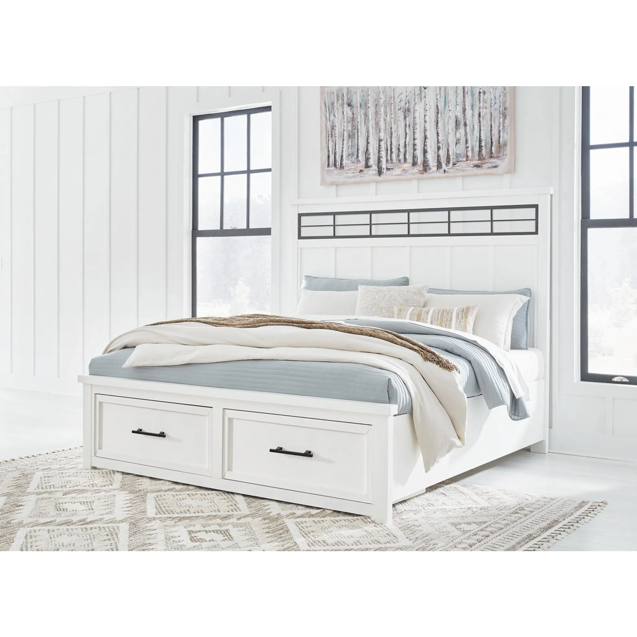 Ashbryn King Storage Bed - White/Natural