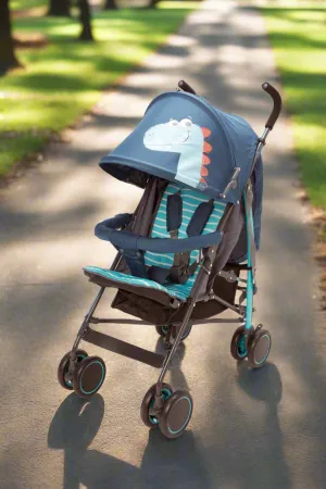 Baby Blue Stroller Dino Print With Sun Shade