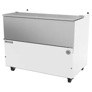 Beverage-Air SM49HC-W-02 49" 1 Sided White Milk Cooler with Stainless Steel Interior