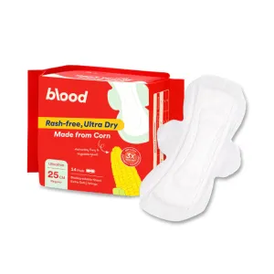 Blood Ultra Dry Corn Liners, 25cm, 14 pads