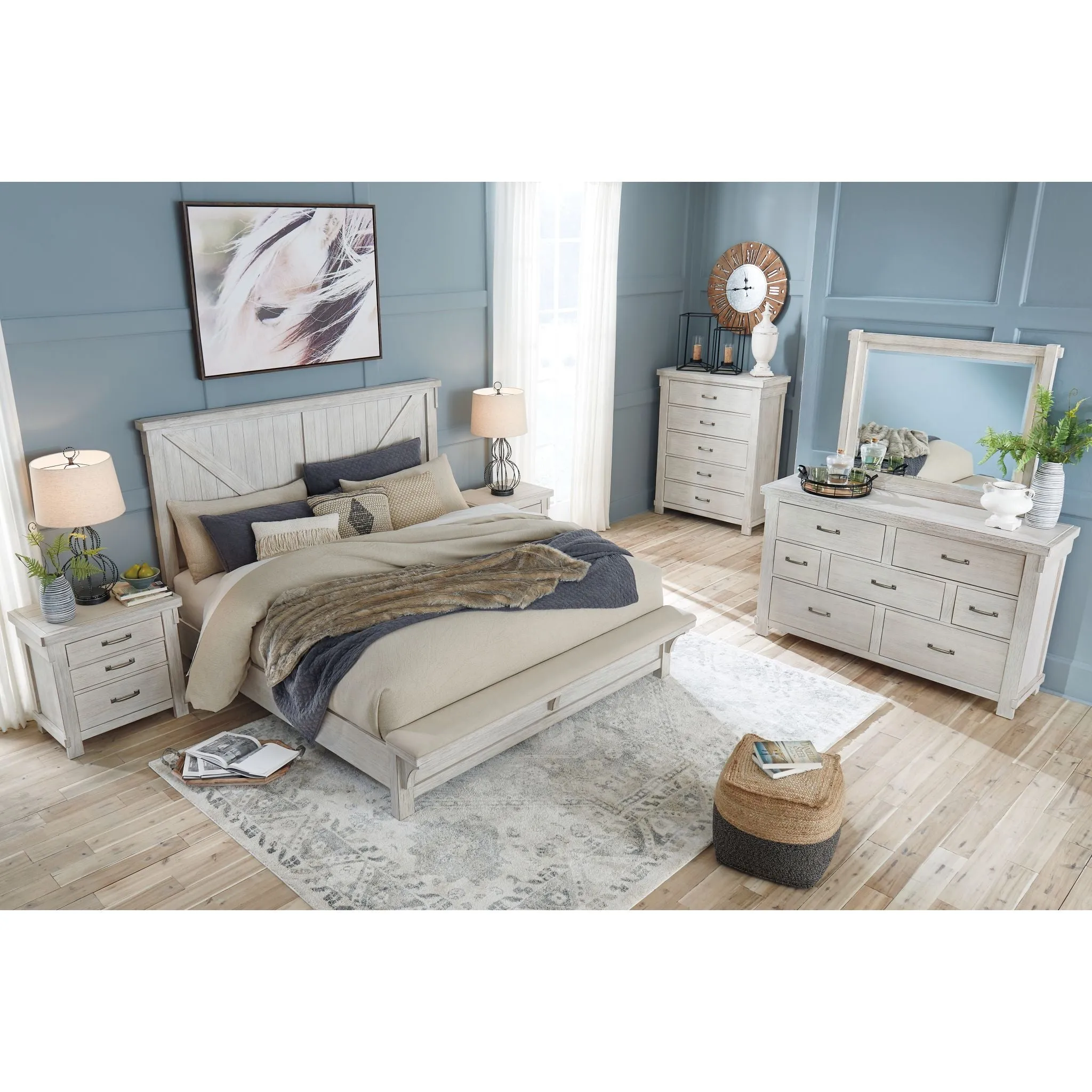 Brashland Panel Bed with Bench