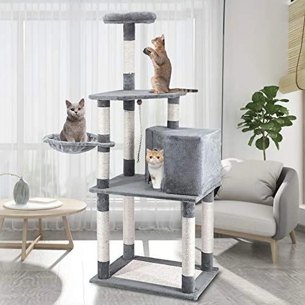 Cat Tree Condo with Scratching Post Platform