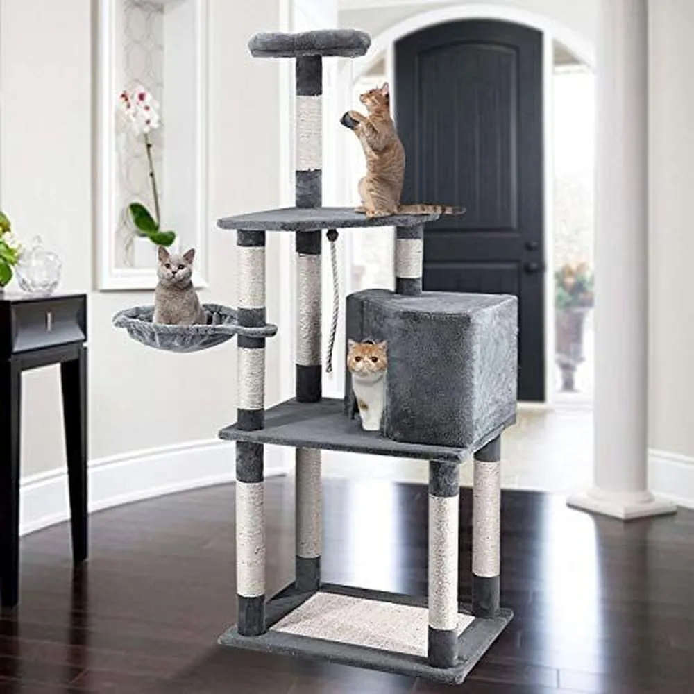 Cat Tree Condo with Scratching Post Platform