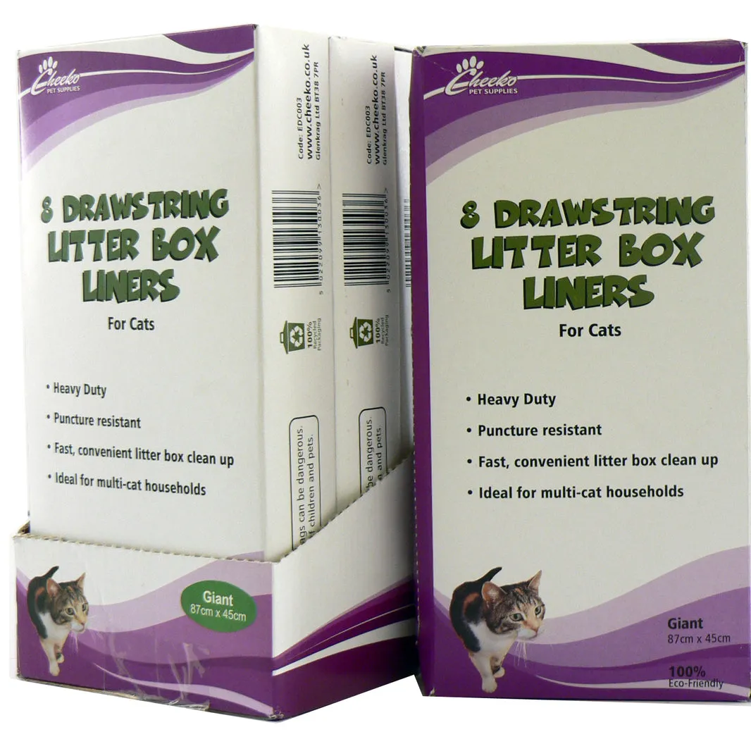 Cheeko | Cat Litter Box Drawstring Liner Bag | Keep Litter Trays Clean