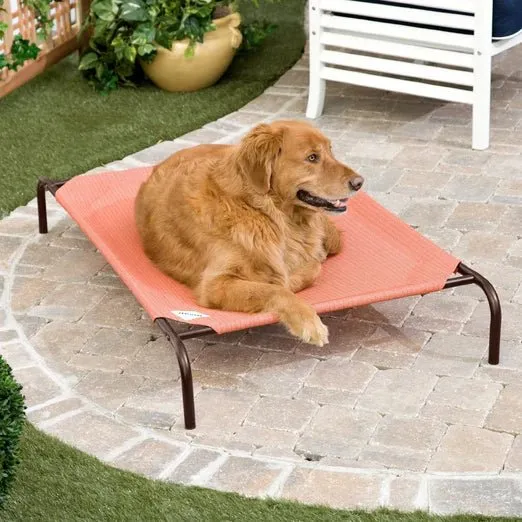 Coolaroo Elevated Knitted Fabric Cat & Dog Bed (Terracotta)