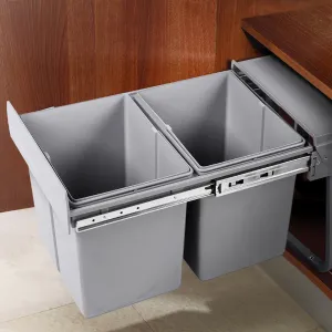 Dual 2x20L Pull Out Waste Bins, Heavy Duty | Cefito