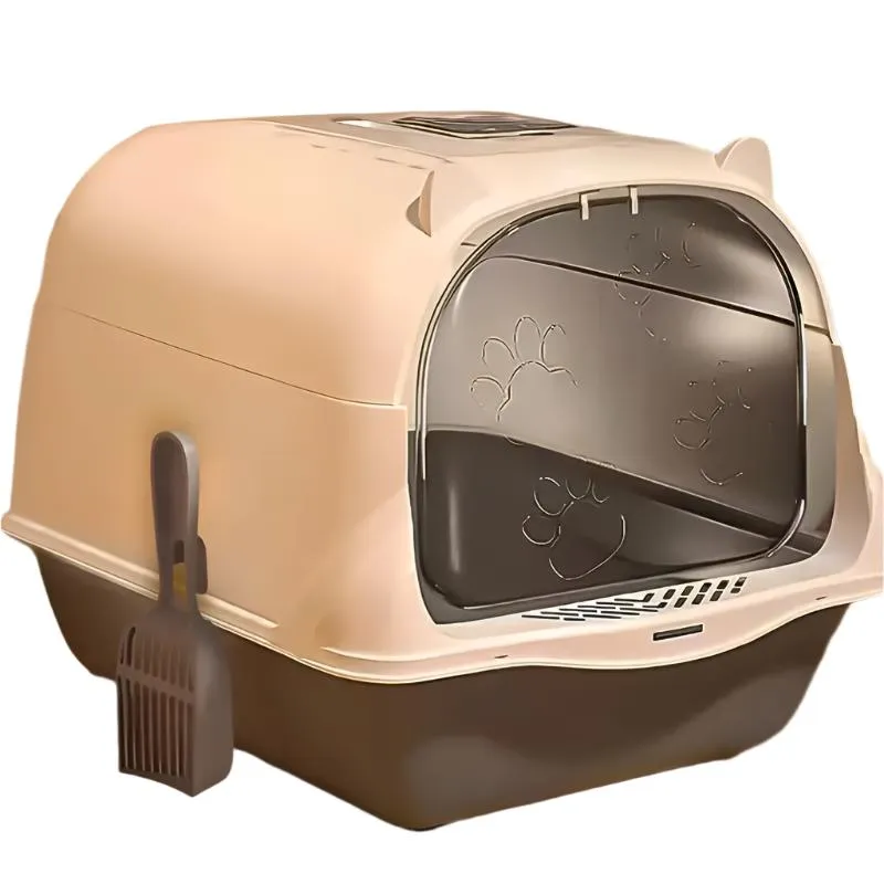 Enclosed Cat Litter Box with Scoop and Liner