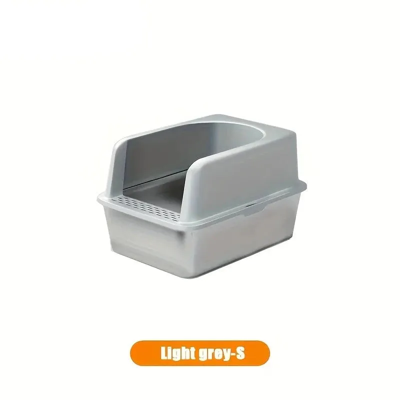 Extra Large Stainless Steel Cat Litter Box with Lid - Odor Resistant & Leak Proof