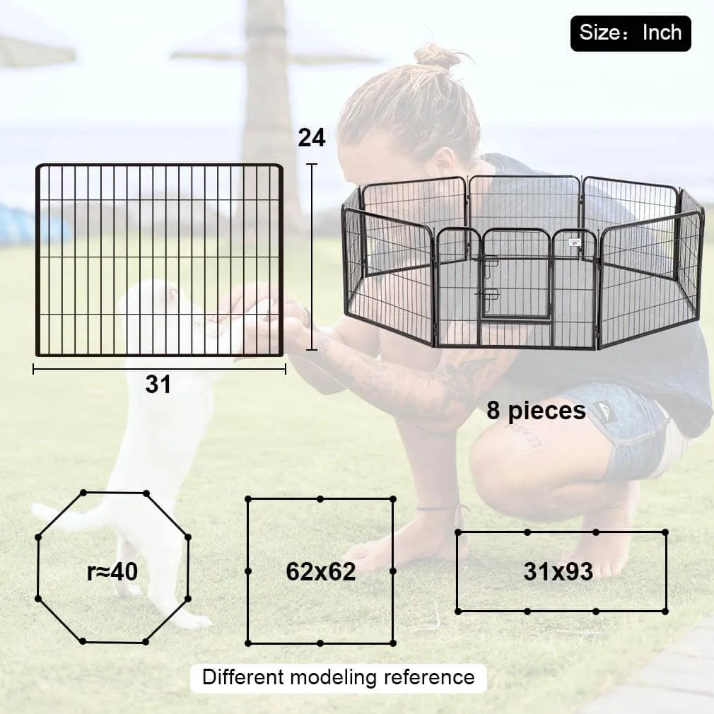 Foldable Dog Pet Playpen Metal Fence 8 Panel