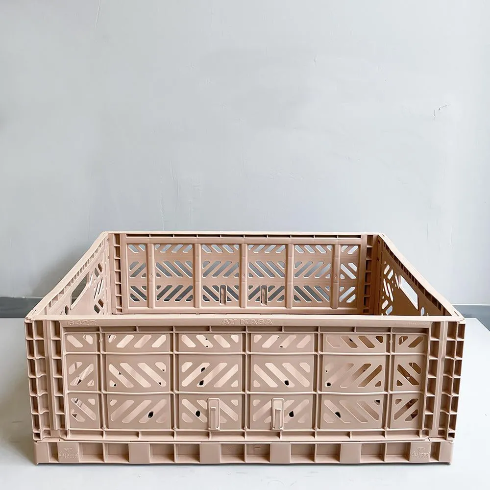 Folding Crates Warm Beige