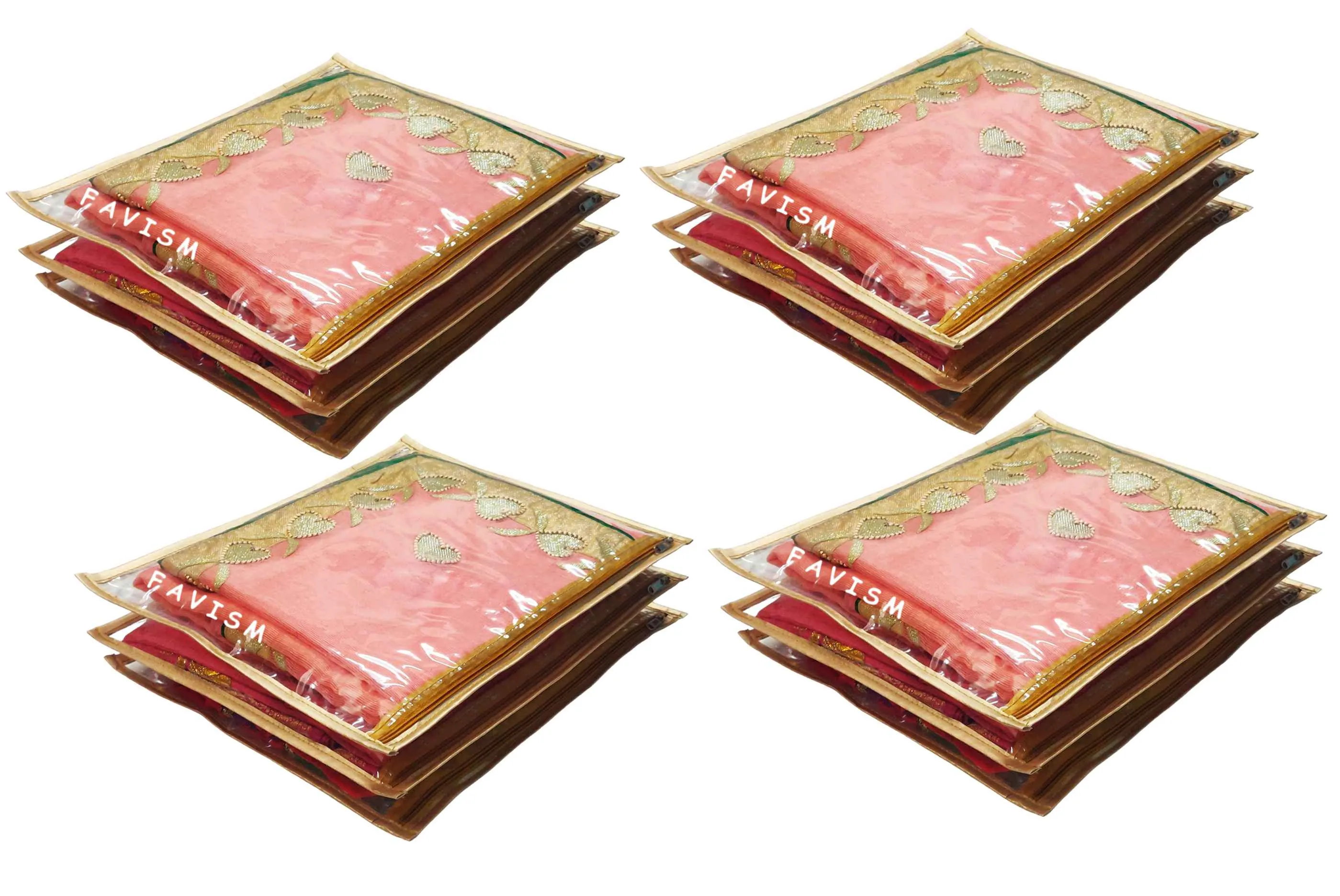 Full Transparent single saree cover | closet storage pack of 12 pcs.