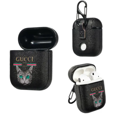 GG Cat Style Leather ShockProof AirPods Case