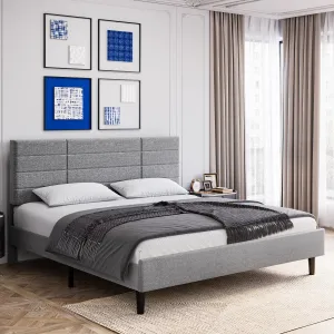 Gore Queen Size Platform Bed Frame - Light Gray