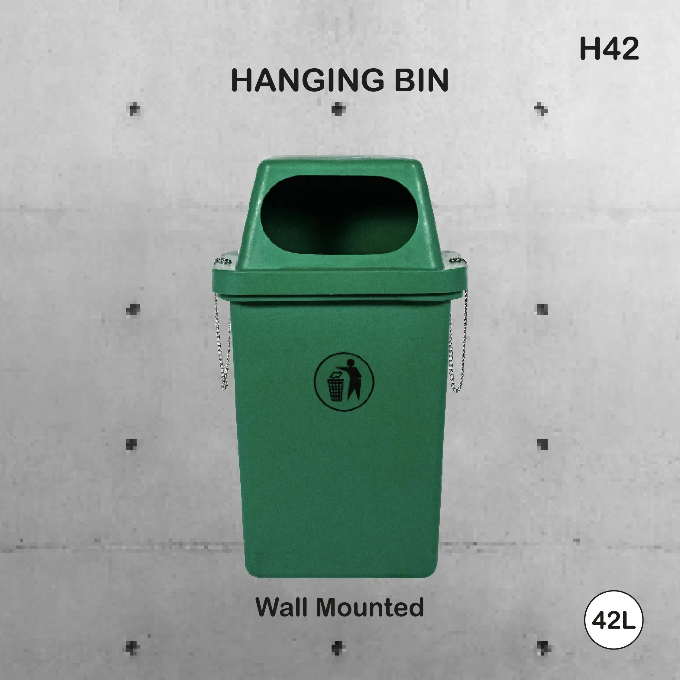 H42 Dustbin | 42L | Hanging Bin | Trash Bin | Garbage Bin | Polyethylene Bin | Rubbish Bin