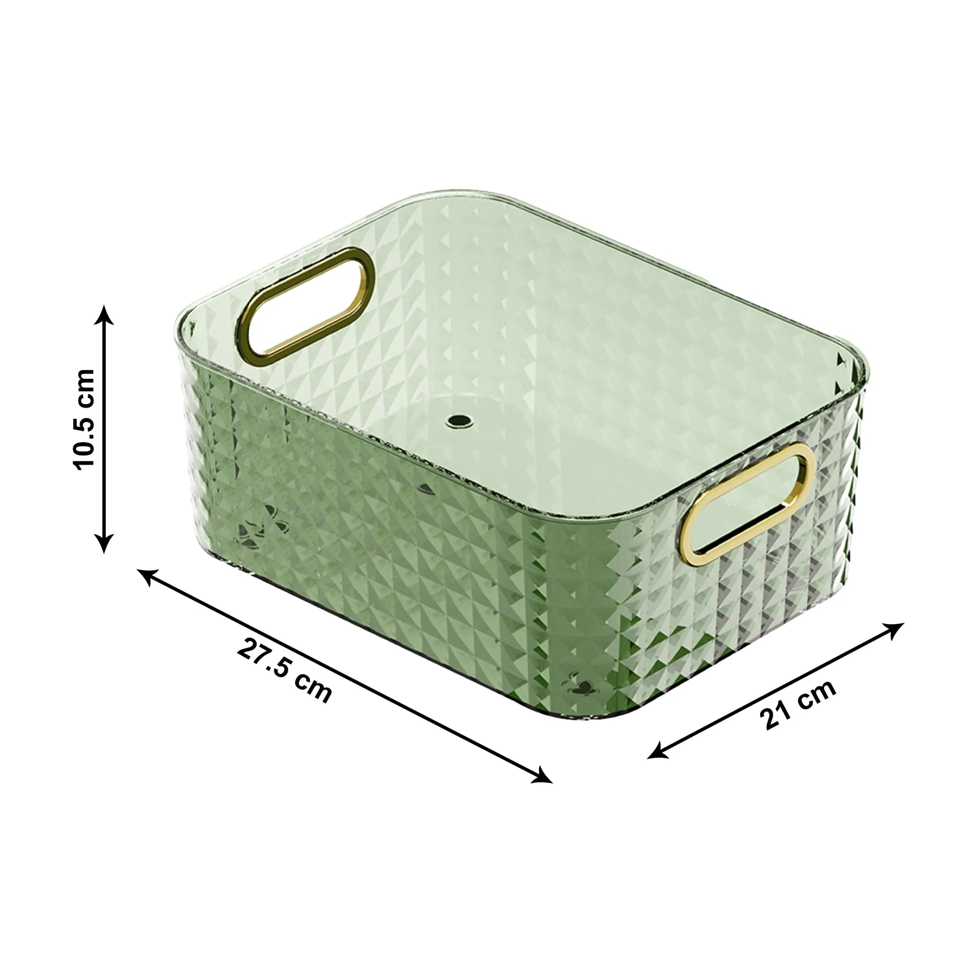 Kuber Industries Multipurpose Portable Storage Container| Pantry Organise Basket | Organizer For Kitchen bathroom Accessories | Vanity Bins for Desktop Cosmetic-Storage | Dark Green