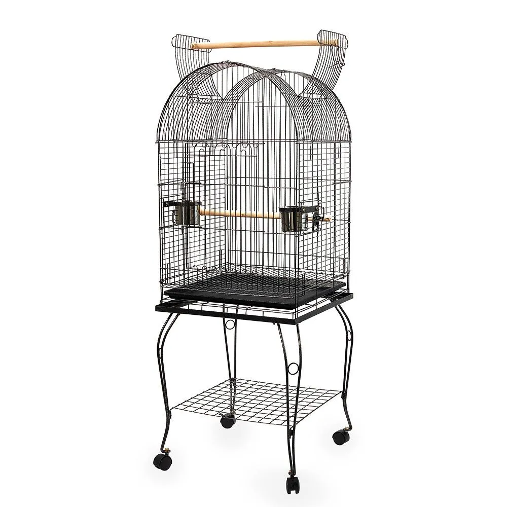 Large Bird Cage with Perch - Black