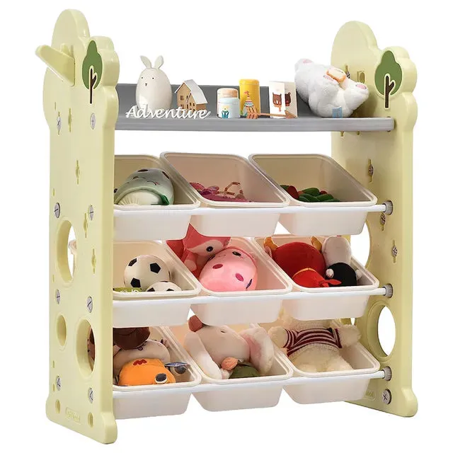 Little Angel Toys Organizer Cabinet With 9 Bins & Hook (Green)