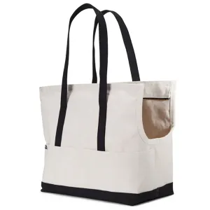 Love Thy Beast Canvas Pet Tote - Natural & Black