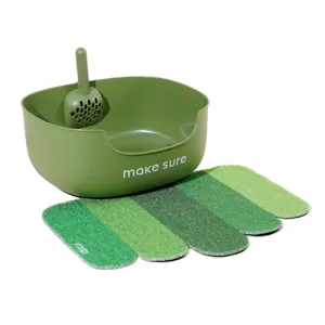 Makesure Open Cat Litter Tray and Mat Green