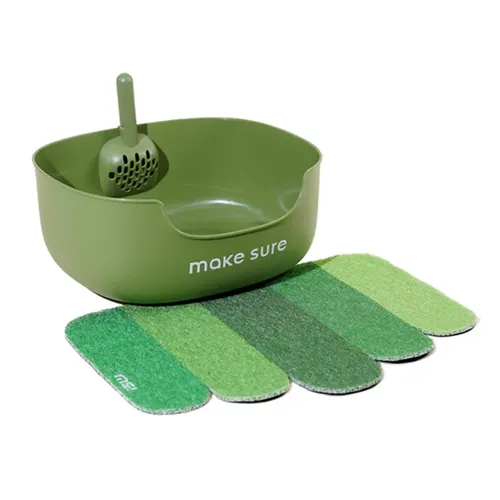 Makesure Open Cat Litter Tray and Mat Green