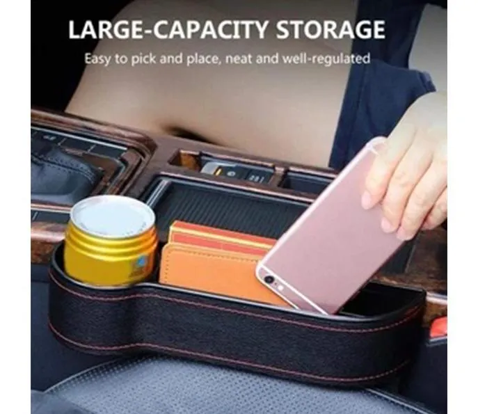 Multifunctional Car Seat Organizer - Storage Box Car Organizer Seat Gap PU Case Pocket Car Seat Side Slit for Wallet Phone Coins Cigarette Keys Cards For Universal