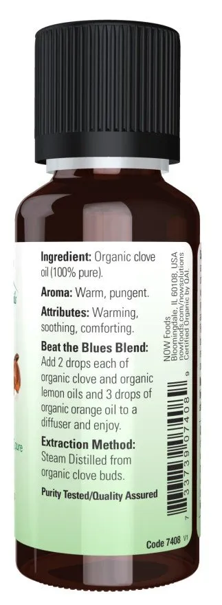 Now Foods Clove Oil Bud Organic 1 oz Liquid