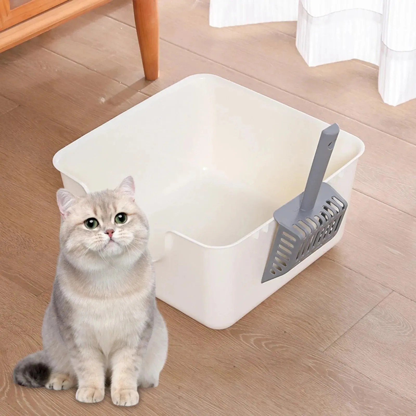 Open Top Anti-Splashing Pet Litter Tray Box