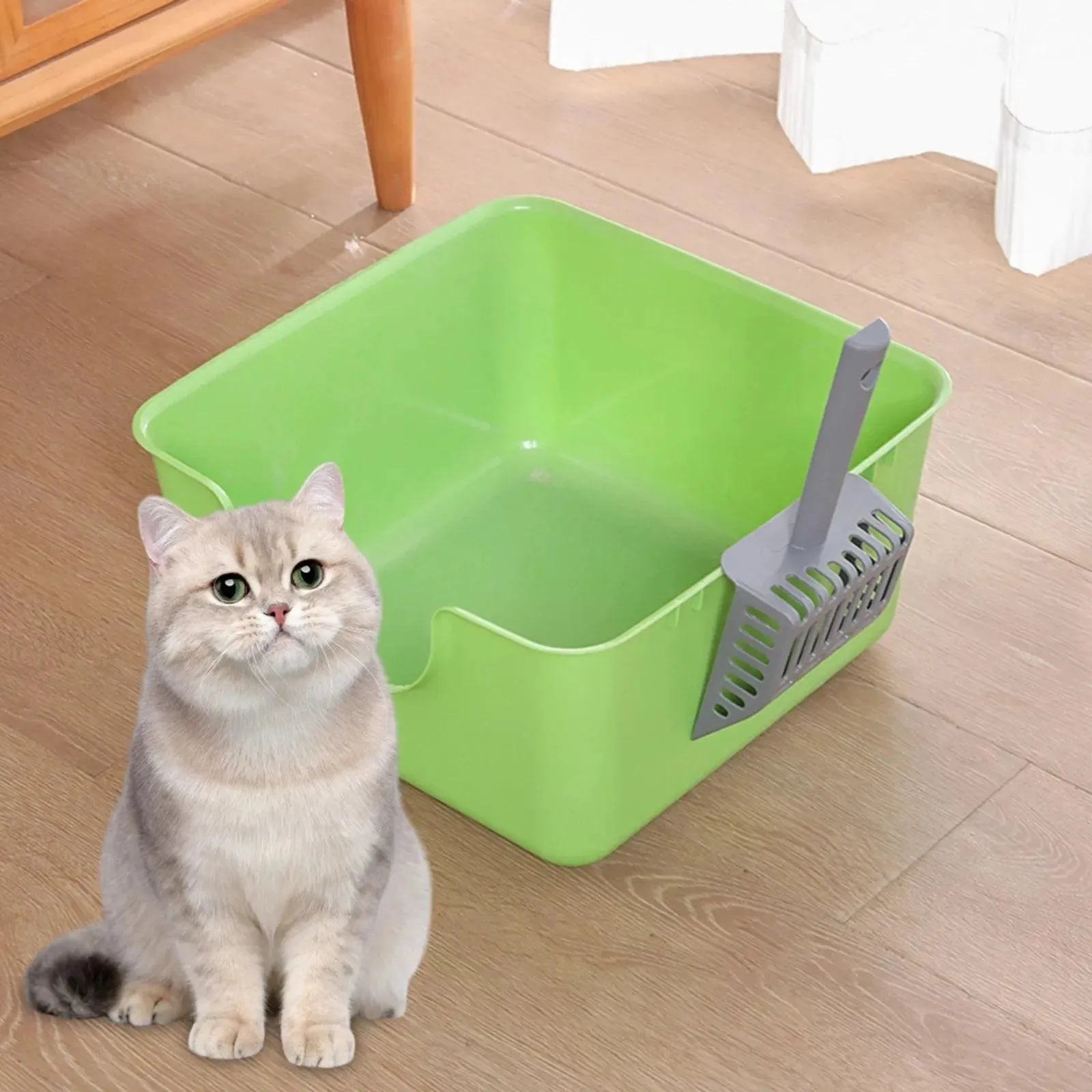 Open Top Anti-Splashing Pet Litter Tray Box