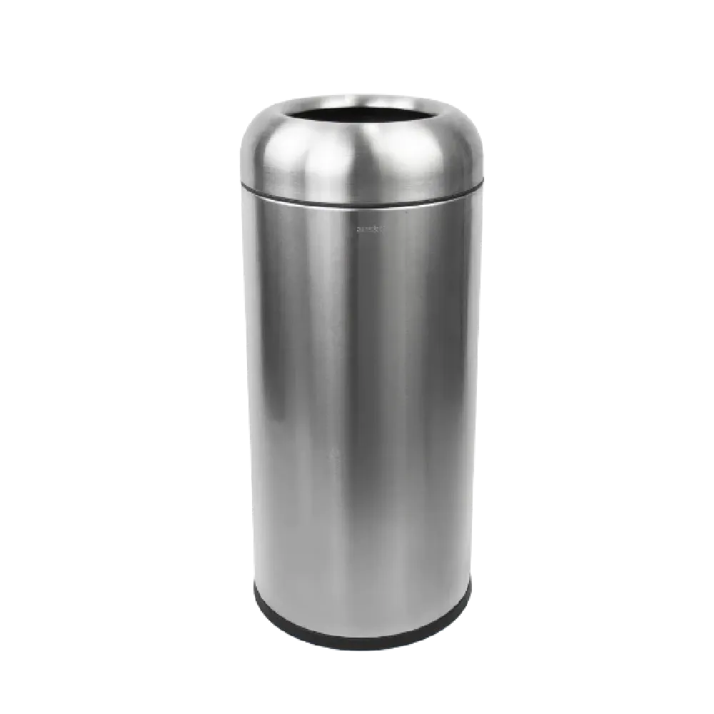 OTP1 Dustbin | 65L | Silver, Black | Lobby Bin | Open Top Bin | Lobby Bin | Waste Bin | Outdoor Bin