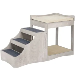 Pet Bunk Bed with Removable Step for Dogs and Cats, Multi-Level Bed Window Perch Seat Platform