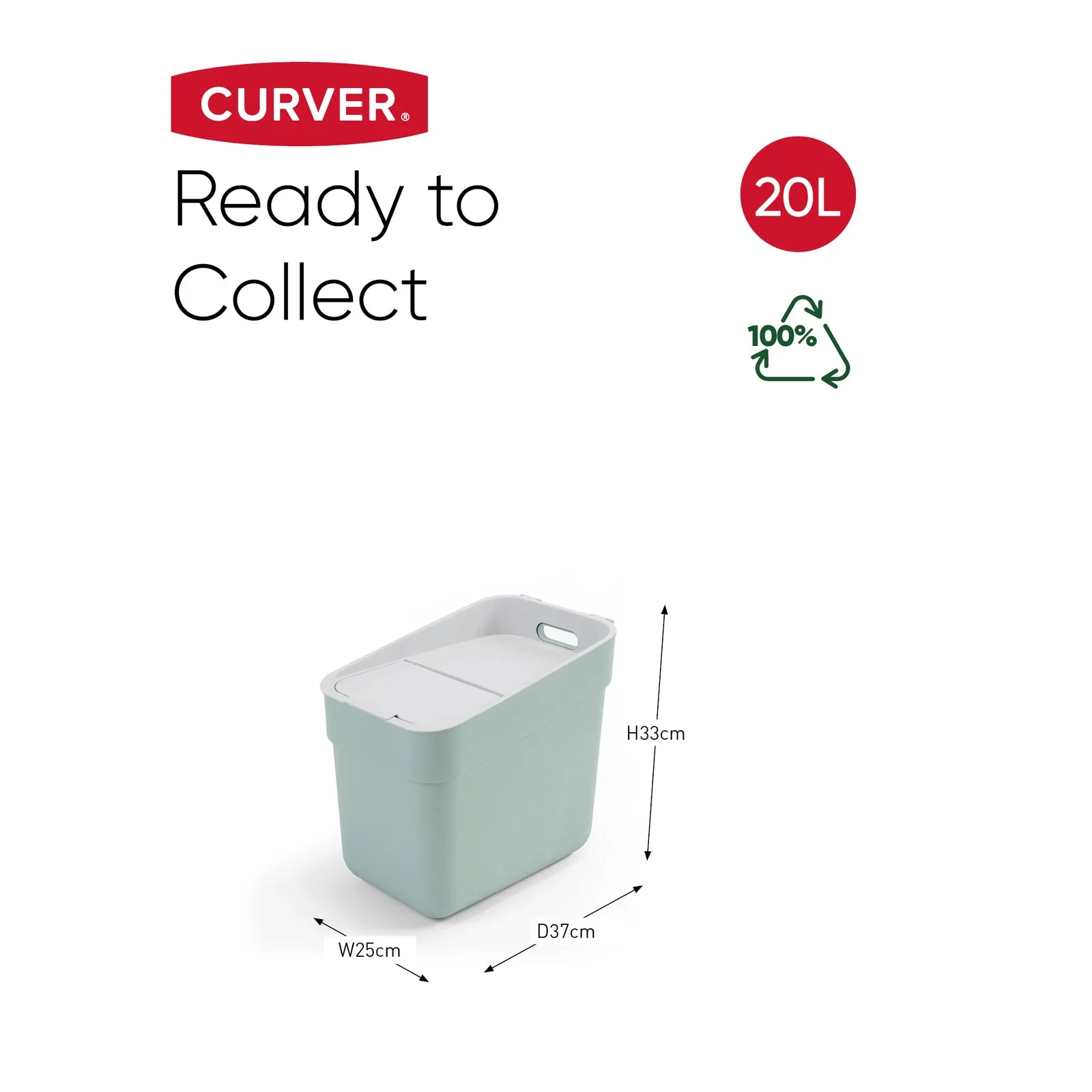 Ready to Collect Waste Separation 4 Pack - Green