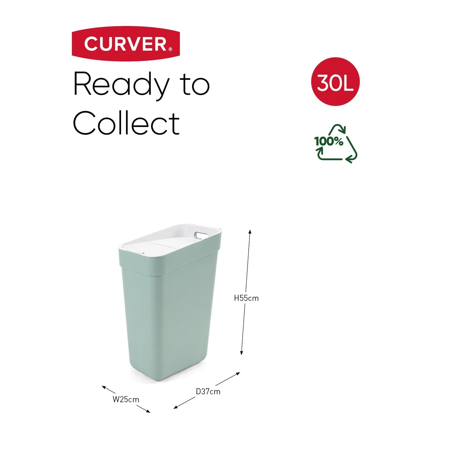 Ready to Collect Waste Separation 4 Pack - Green