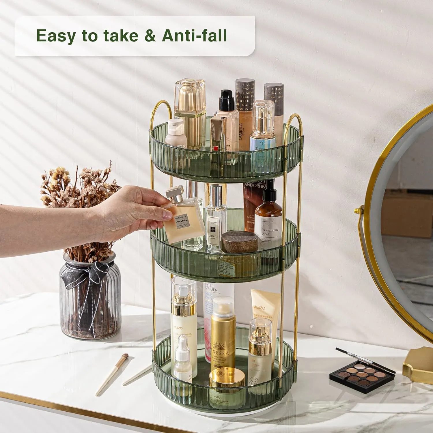 Rotating Makeup Organizer Acrylic Perfume Organizer Clear Skincare