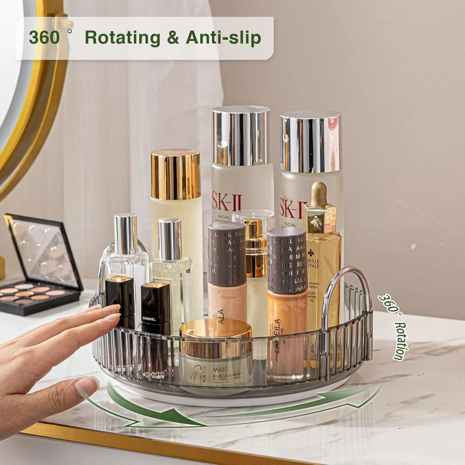 Rotating Makeup Organizer Acrylic Perfume Organizer Clear Skincare