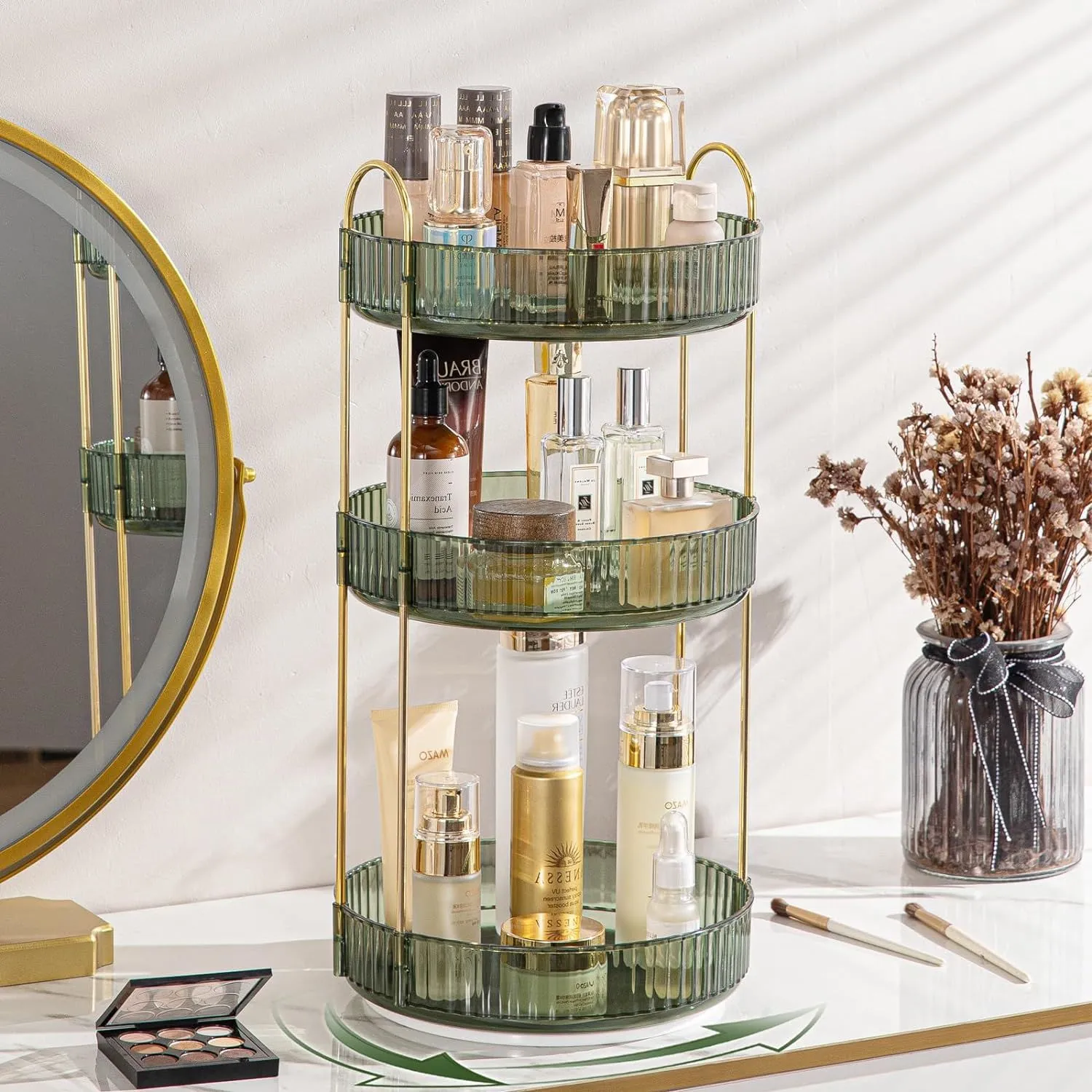 Rotating Makeup Organizer Acrylic Perfume Organizer Clear Skincare