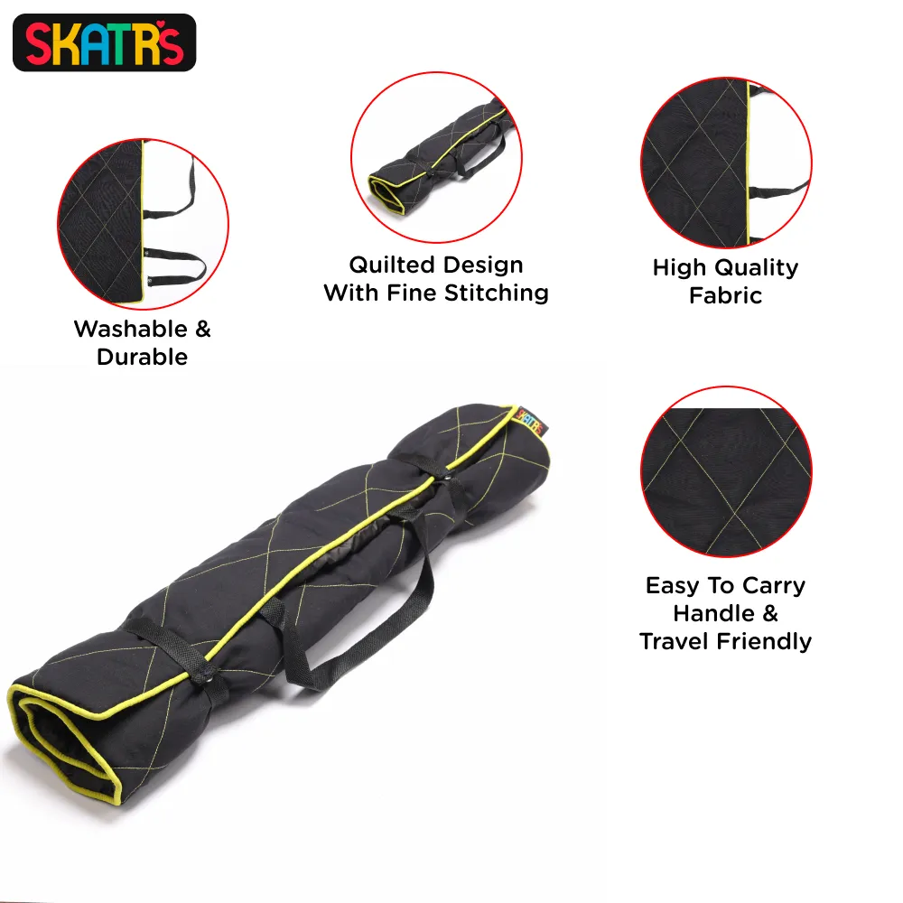 Skatrs Foldable Quilted Mat for Dogs and Cats (Black)