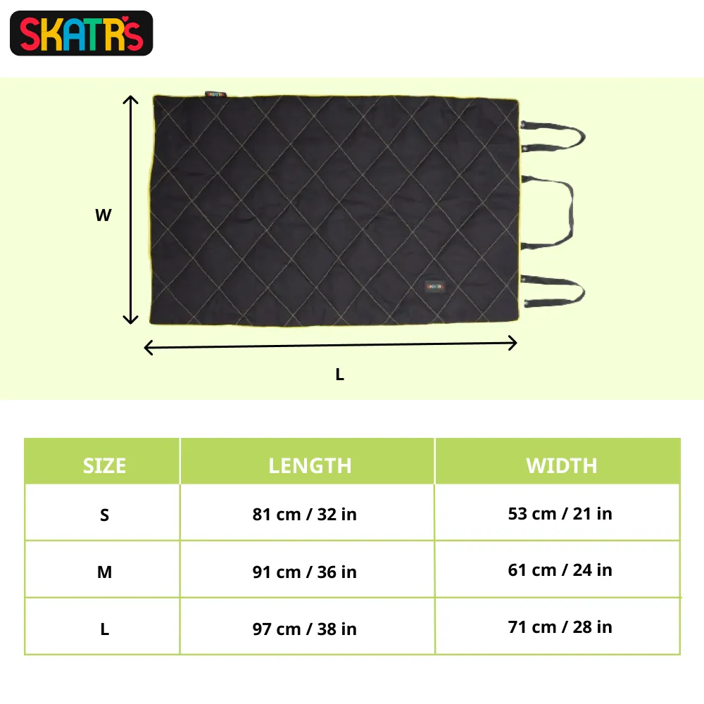 Skatrs Foldable Quilted Mat for Dogs and Cats (Black)