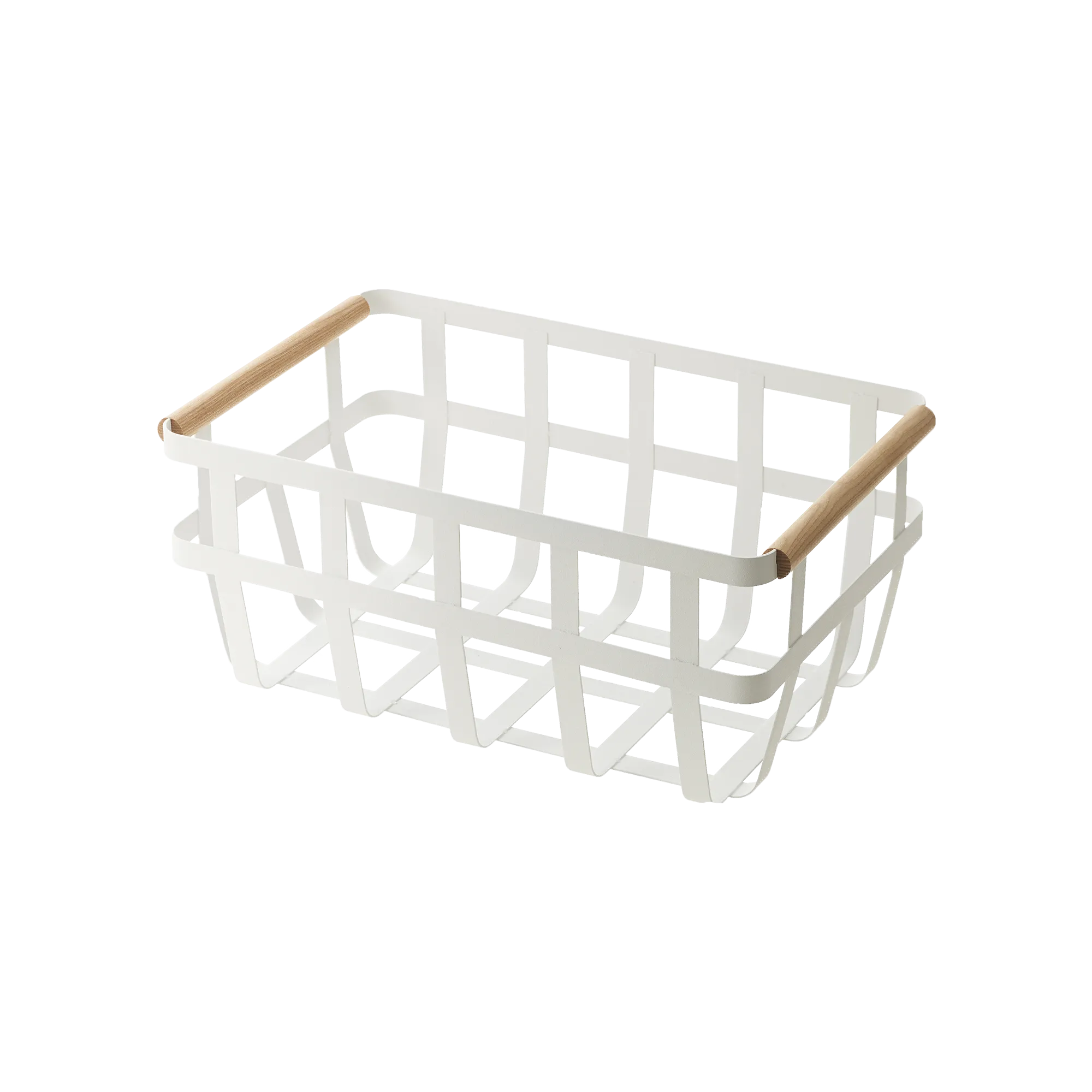 Storage Basket - Two Sizes - Steel   Wood